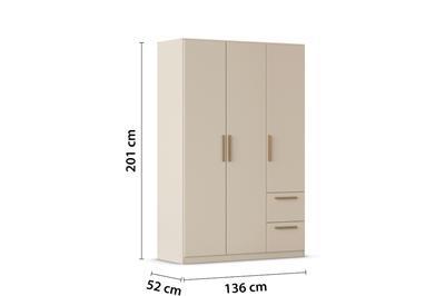Skandi 3-deurskast x 2 laden smal afmetingen