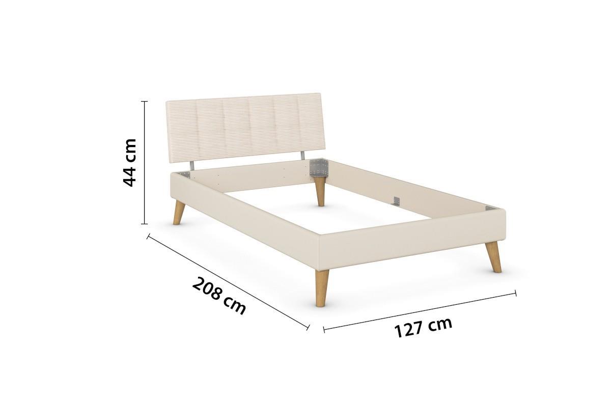 Skandi Bed 120x200 met gestoffeerd hoofdbord afmetingen