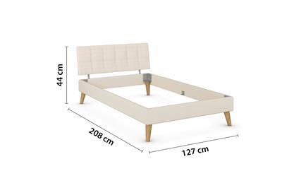 Skandi Bed 120x200 met gestoffeerd hoofdbord afmetingen