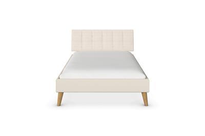 Skandi Bed 120x200 met gestoffeerd hoofdbord vooraanzicht
