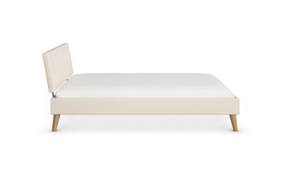 Skandi Bed 120x200 met gestoffeerd hoofdbord zijaanzicht