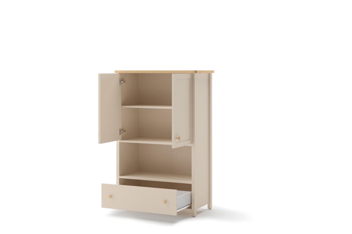 Story Boekenkast met Deuren Cashmere-Eiken open