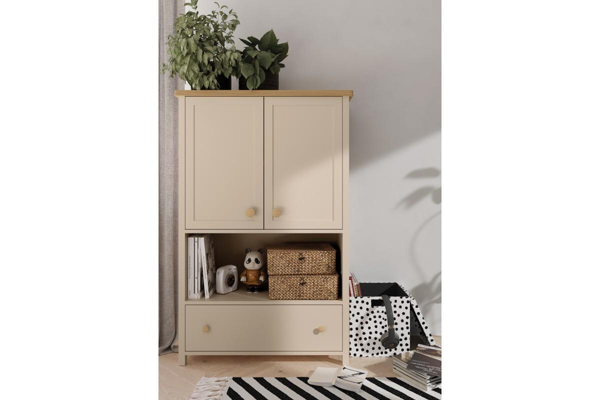 Story Boekenkast met Deuren Cashmere-Eiken sfeerfoto