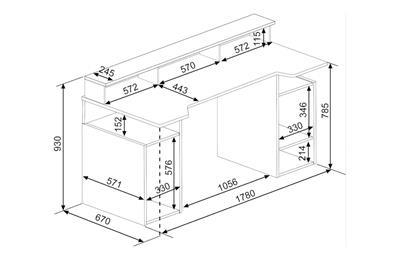 Gamer bureau afmetingen