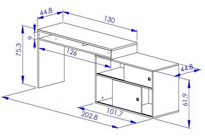 Modula Bureau afmetingen