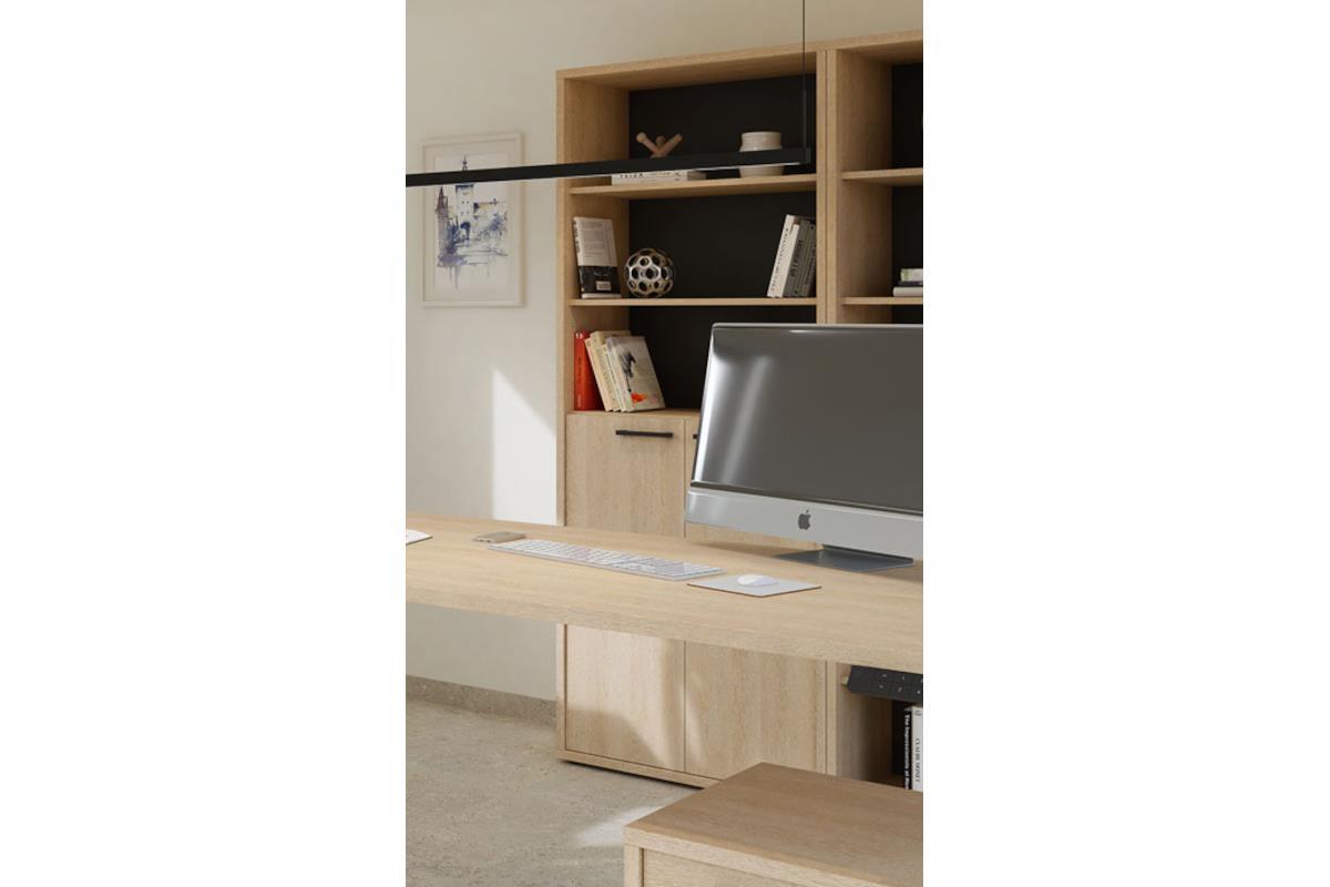 Flexo Boekenkast Hoog 2-deurs / 3 open vakken Zandeik