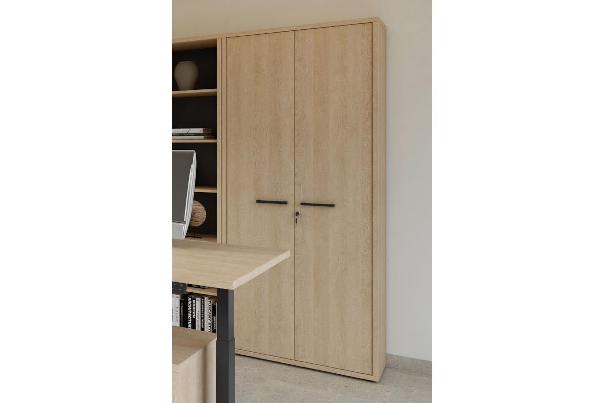 Flexo Boekenkast Hoog 2-deurs Zandeik