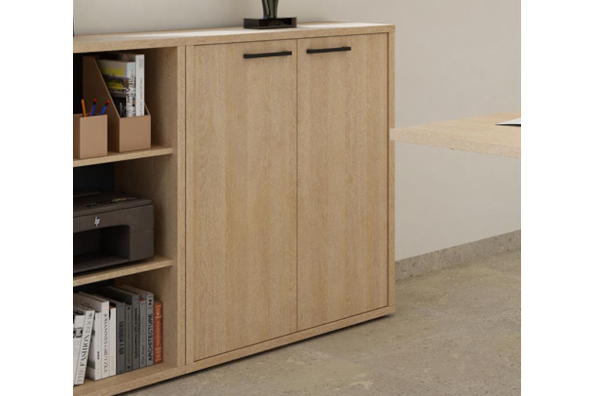 Flexo Boekenkast Laag 2-deurs Zandeik